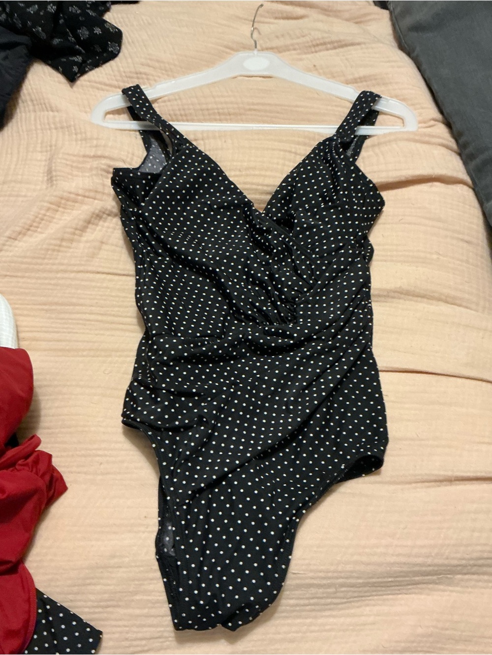 Miraclesuit Black One-Piece with White Polka Accents